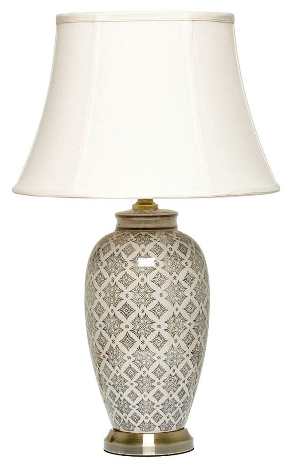 Mindy Brownes Dawn White and Grey Brass Table Lamp (Set of 2)