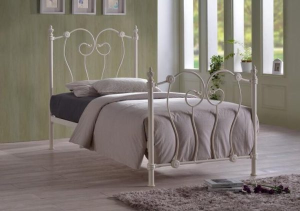 Time Living Inova Ivory Metal Bed