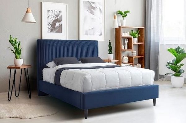 Lyla Fabric Bed - Comes in Blue, Green and Blush Options