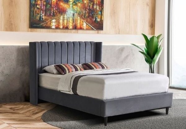 Savoy Grey Fabric Bed