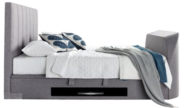 Kaydian Medway Marbella Grey Fabric Ottoman Storage TV Bed