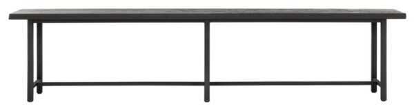 Timeless Beam Black Teak Wood 215cm Dining Bench