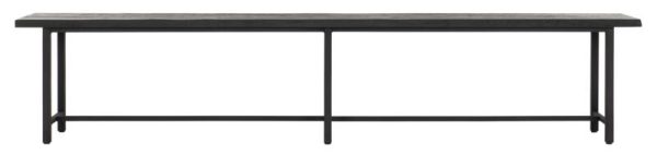 Timeless Beam Black Teak Wood 240cm Dining Bench