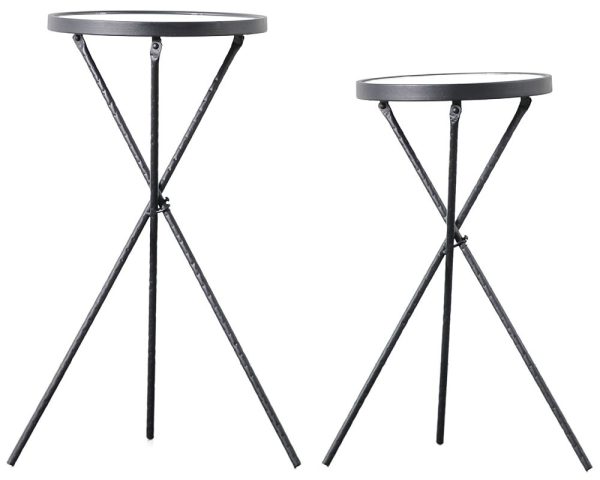 Maleah Glass Round Side Table (Set of 2)