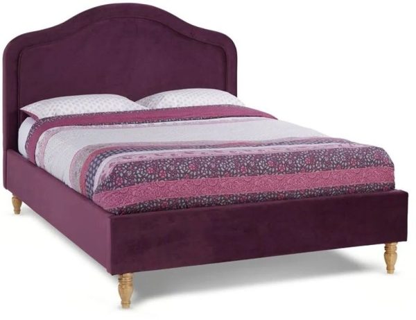 Mylah Mulberry 6ft Queen Size Upholstered Fabric Bed