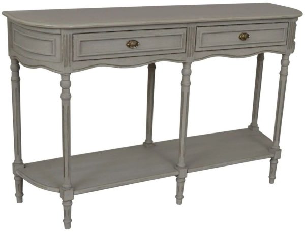 Emison French Grey 2 Drawer Console Table