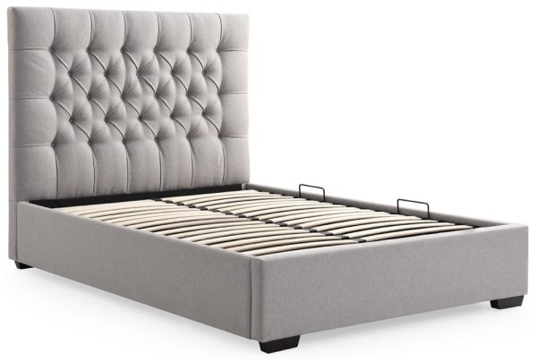 Kyoto Elisa Grey Upholstered Ottoman Storage Bed