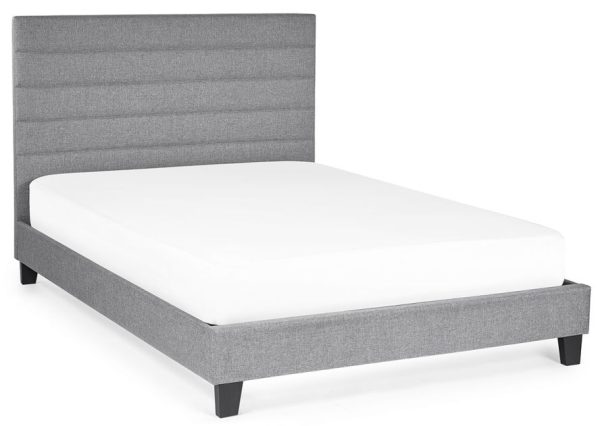 Merida Grey Fabric Bed - Comes in Double, King and Queen Size