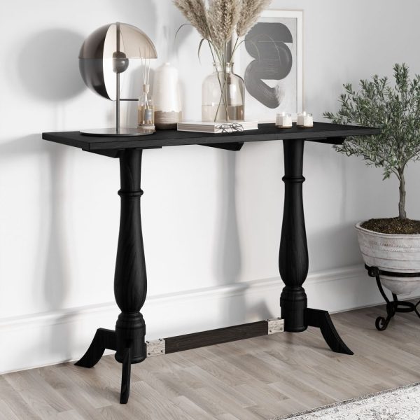 Clearance - Pimlico Mango Wood Black Pedestal Console Table