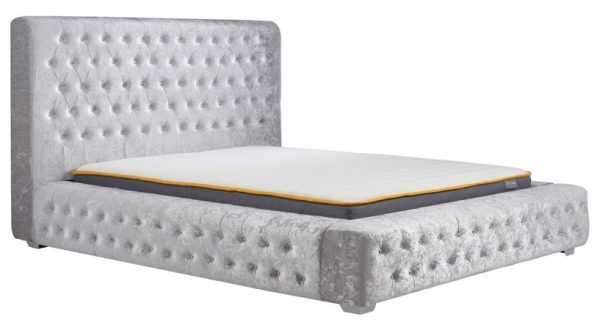 Grande Grey Fabric Bed - Comes in 4ft 6in Double, 5ft King and 6ft Queen Size Options