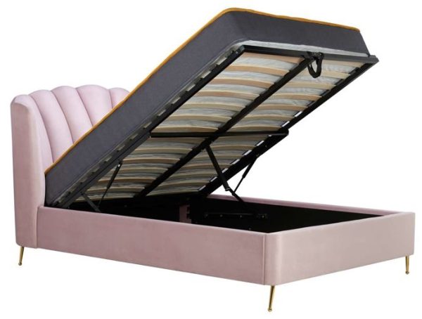 Lottie Pink Fabric Ottoman Bed - Comes in King Size