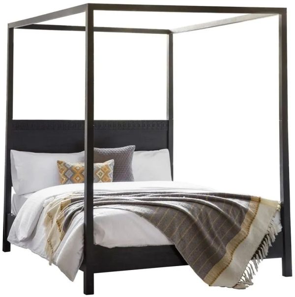 Kingston Boutique Black Mango Wood 4 Poster Bed - Comes in King and Queen Size