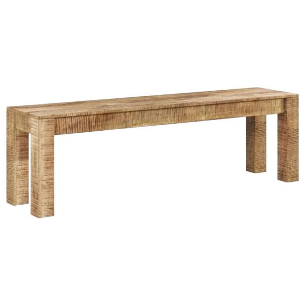 Dakota Mango Wood Large Dining Bench, Indian Light Natural Rustic Finish