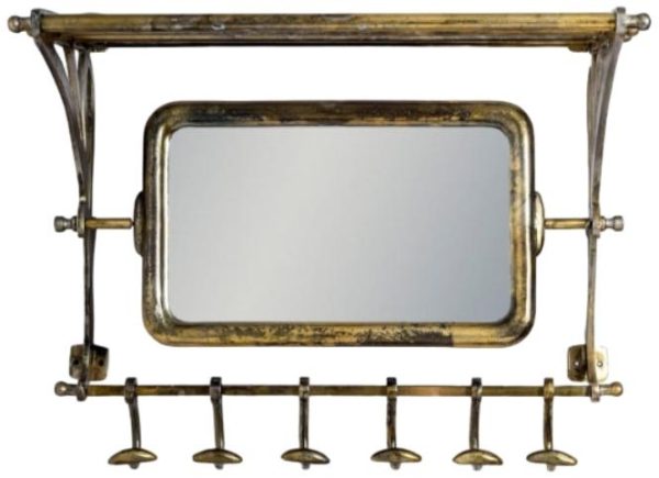 Luggage Rack with Mirror and Hooks