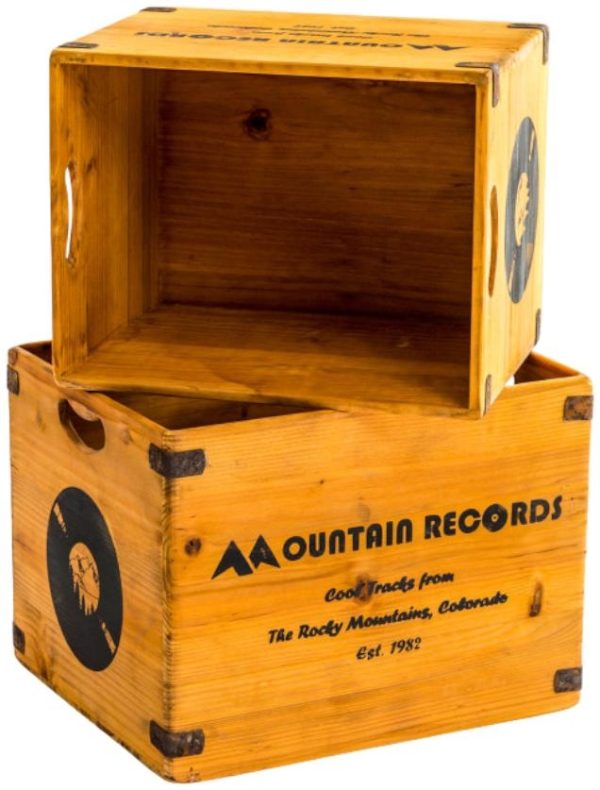 Set of 2 Mountain Records LP Record Storage Boxes