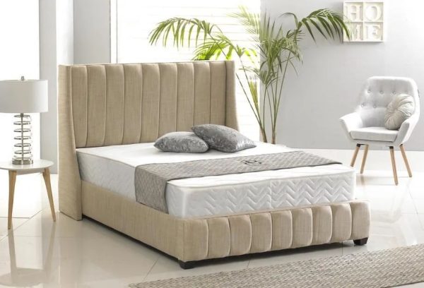 Riverlea Beige Fabric Bed