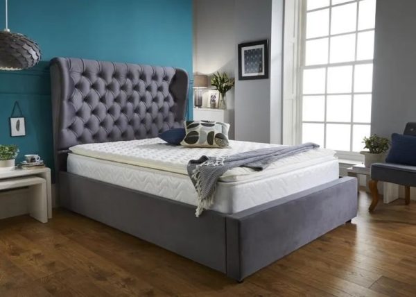 Houlka Grey Fabric Bed