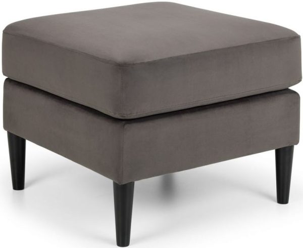 Haywood Truffle Velvet Fabric Ottoman Stool