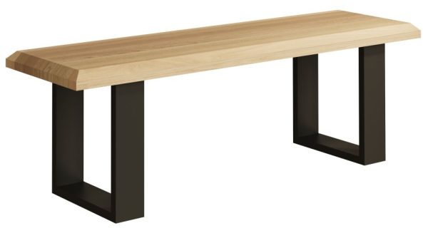 Malmo Oak 140cm Bench with Black Metal U Legs