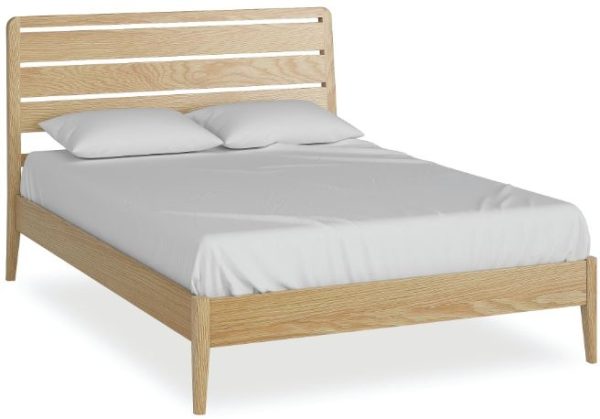 Shaker Oak Bed, Low Foot End with Panelled Headboard