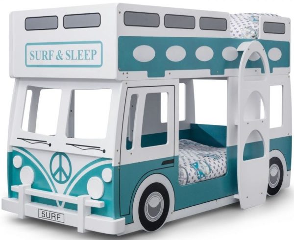 Campervan Blue and White Novelty Bunk Bed