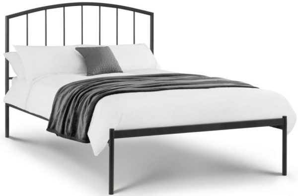 Onyx Satin Grey Metal Bed - Comes in Single and Double Size