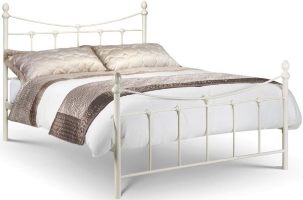 Rebecca White Metal Bed - Comes in Single, Double and King Size