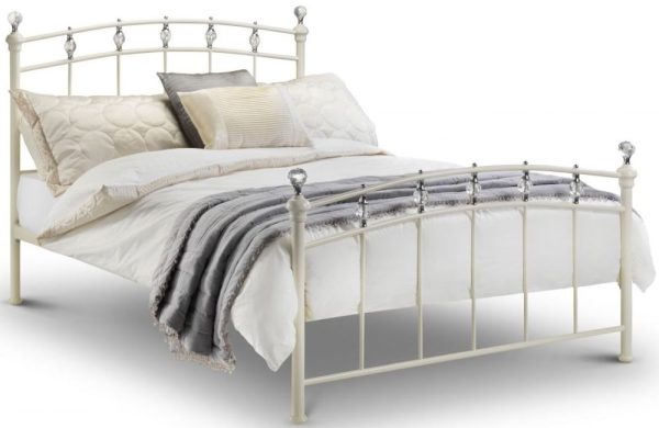 Sophie White Metal Bed - Comes in Single, Double and King Size