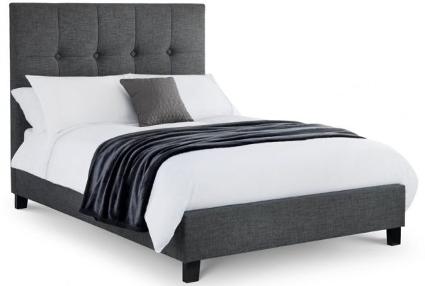 Sorrento Grey Linen Fabric Bed - Comes in Double and King Size