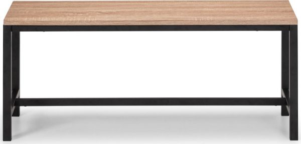 Tribeca Sonoma Oak and Black Metal Dining Bench