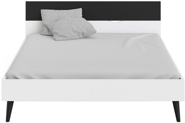 Oslo Euro King Bed in White and Black Matt